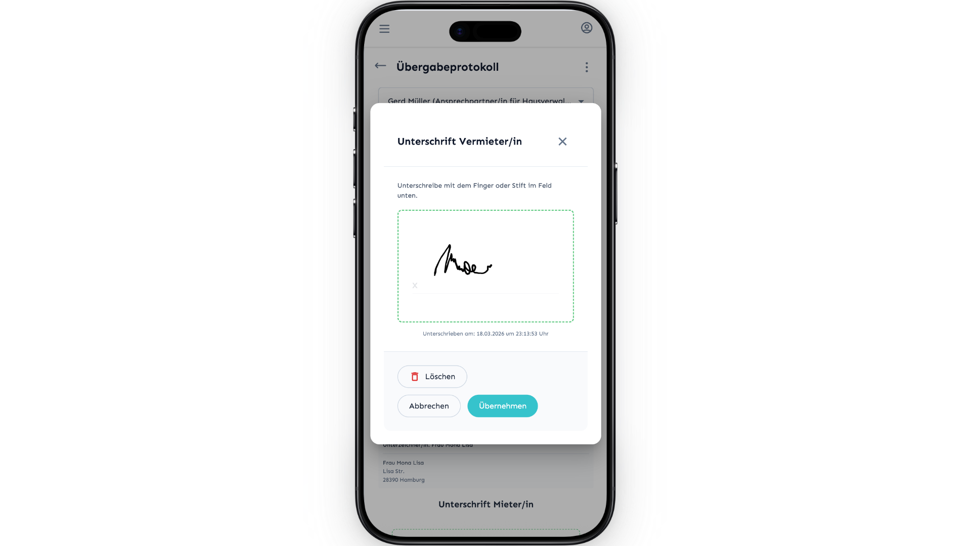 Domudox Übergabeprotokoll App. Erfassung am Smartphone, fertiges PDF als Ergebnis